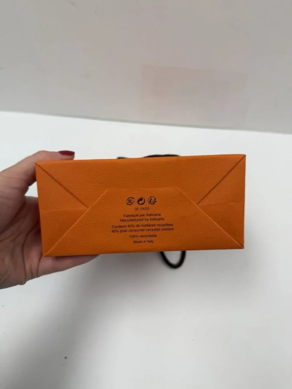 Hermes Empty Shopping Gift Bag Orange 8.5
